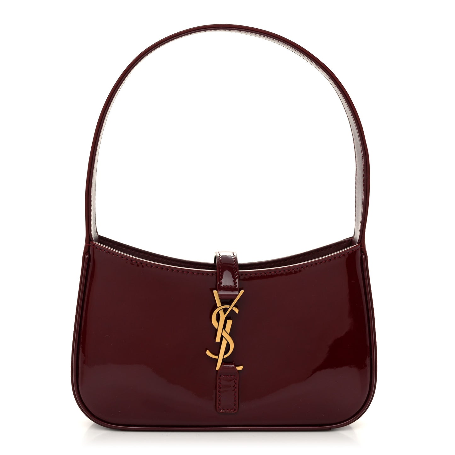 Patent Calfskin Le 5 A 7 Mini Hobo Red Grenat