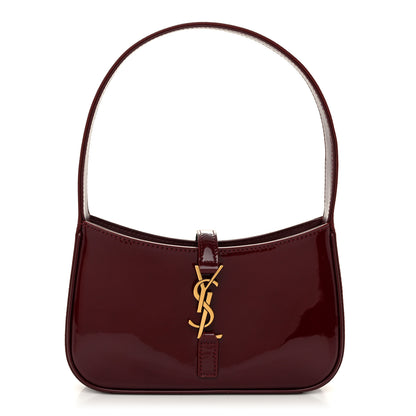 Saint Laurent Patent Calfskin Le 5 A 7 Mini Hobo Red Grenat 1 of 11