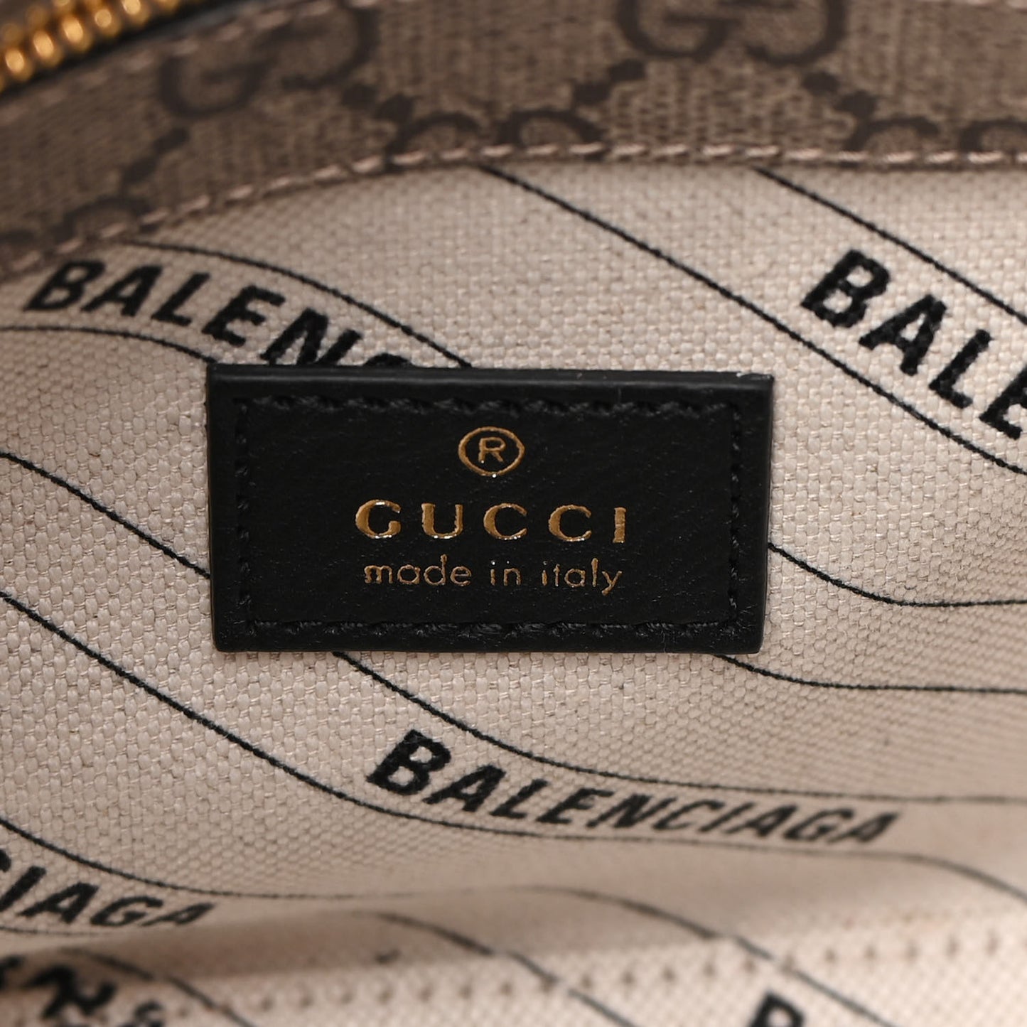 X GUCCI GG Supreme Monogram Small Ville Top Handle Beige Ebony