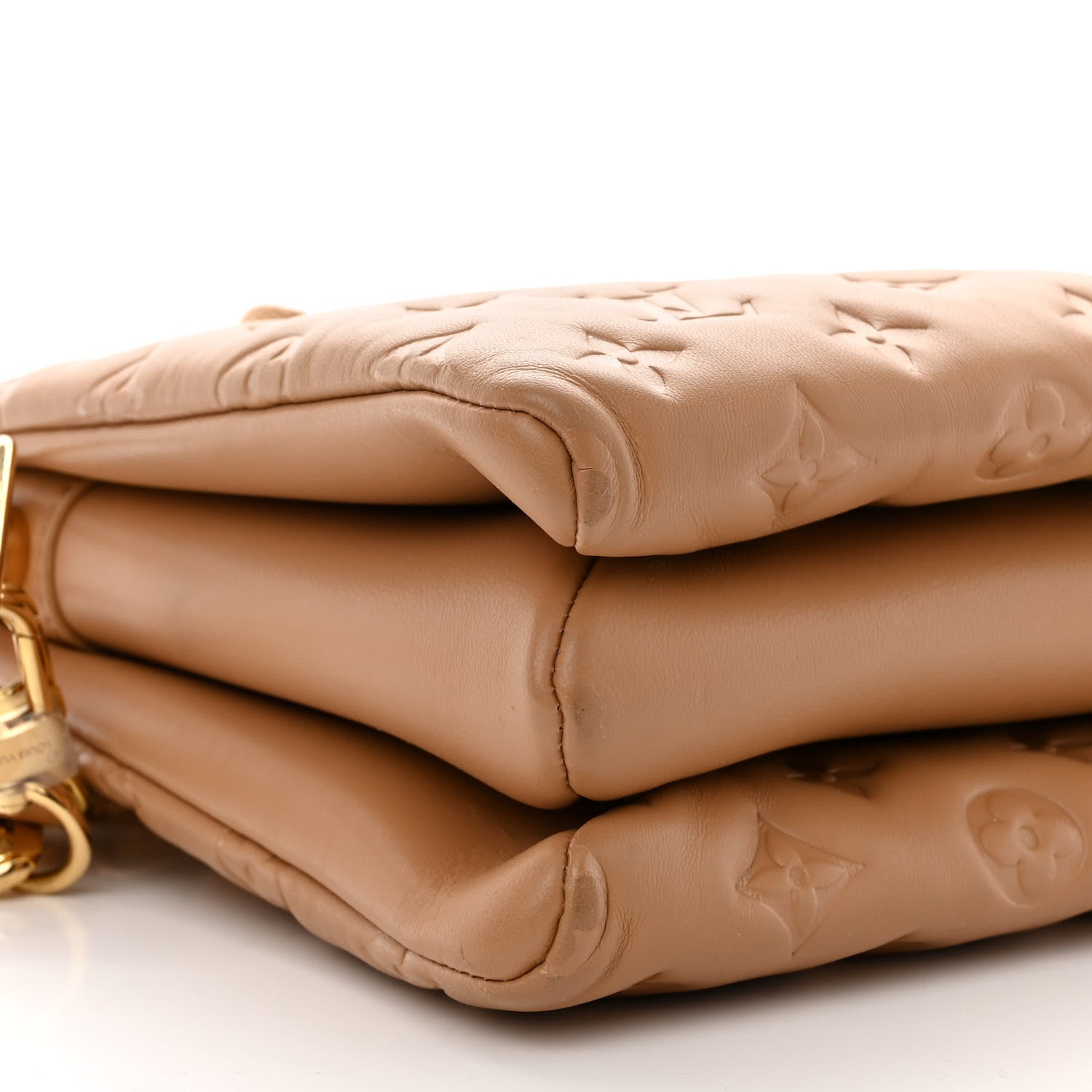 Louis Vuitton Lambskin Embossed Monogram Coussin PM Camel 10 of 11