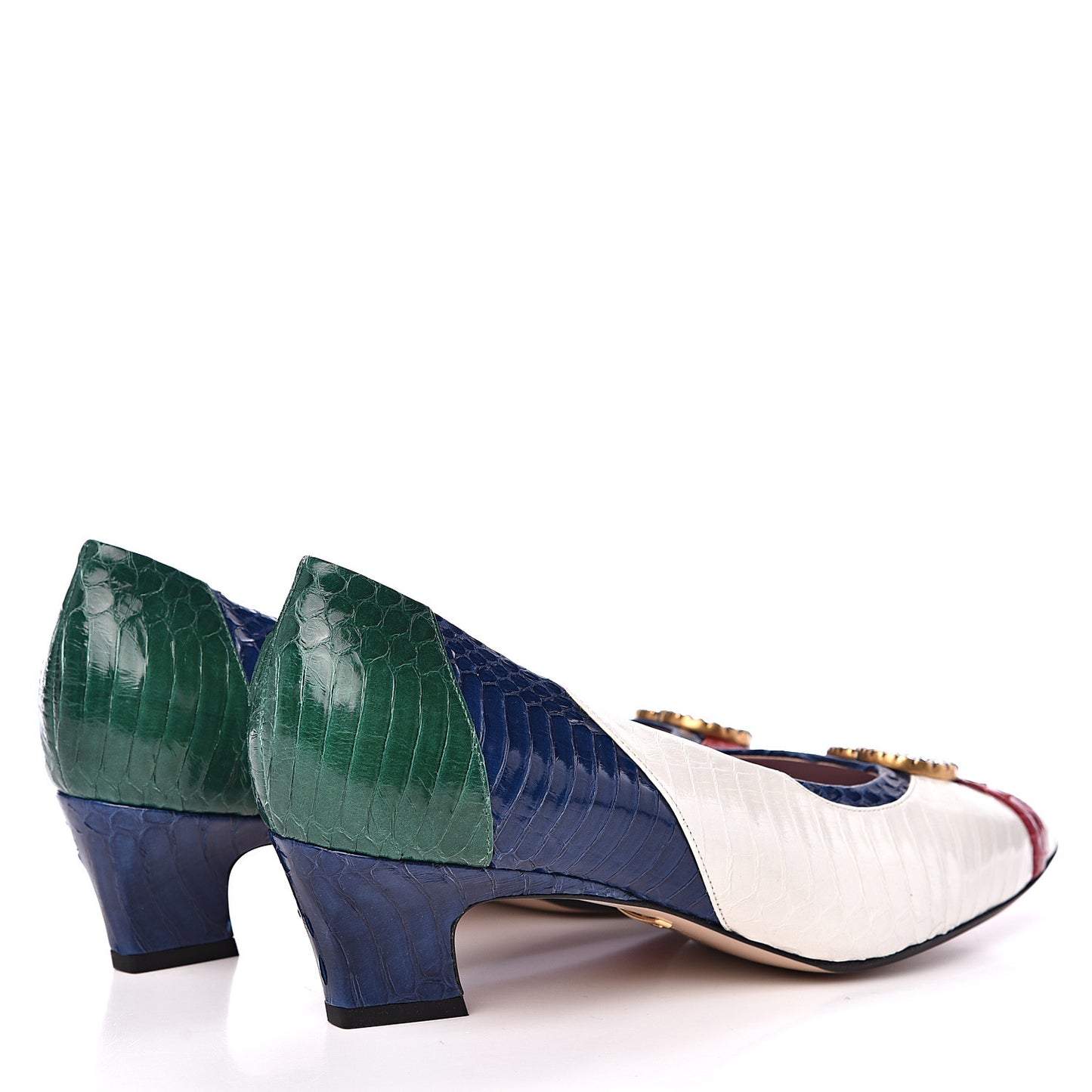 Snakeskin Crystal Double G Pumps 41 Multicolor