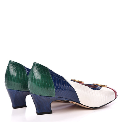 Gucci Snakeskin Crystal Double G Pumps 41 Multicolor 4 of 11