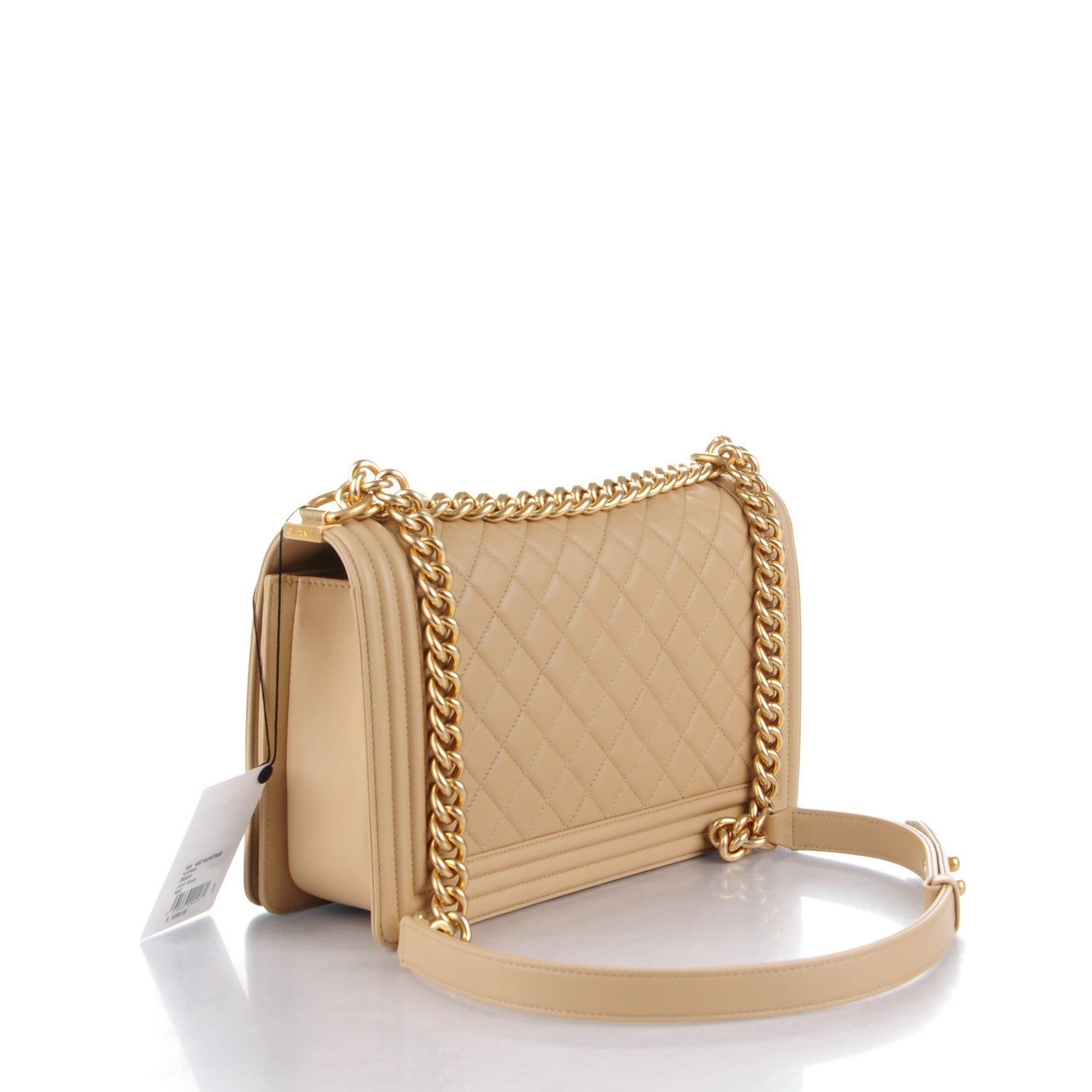 Chanel Lambskin Quilted New Medium Boy Flap Light Beige 3 of 8