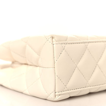 Chanel Shiny Aged Calfskin Quilted Nano Kelly Shopper White 8 of 10