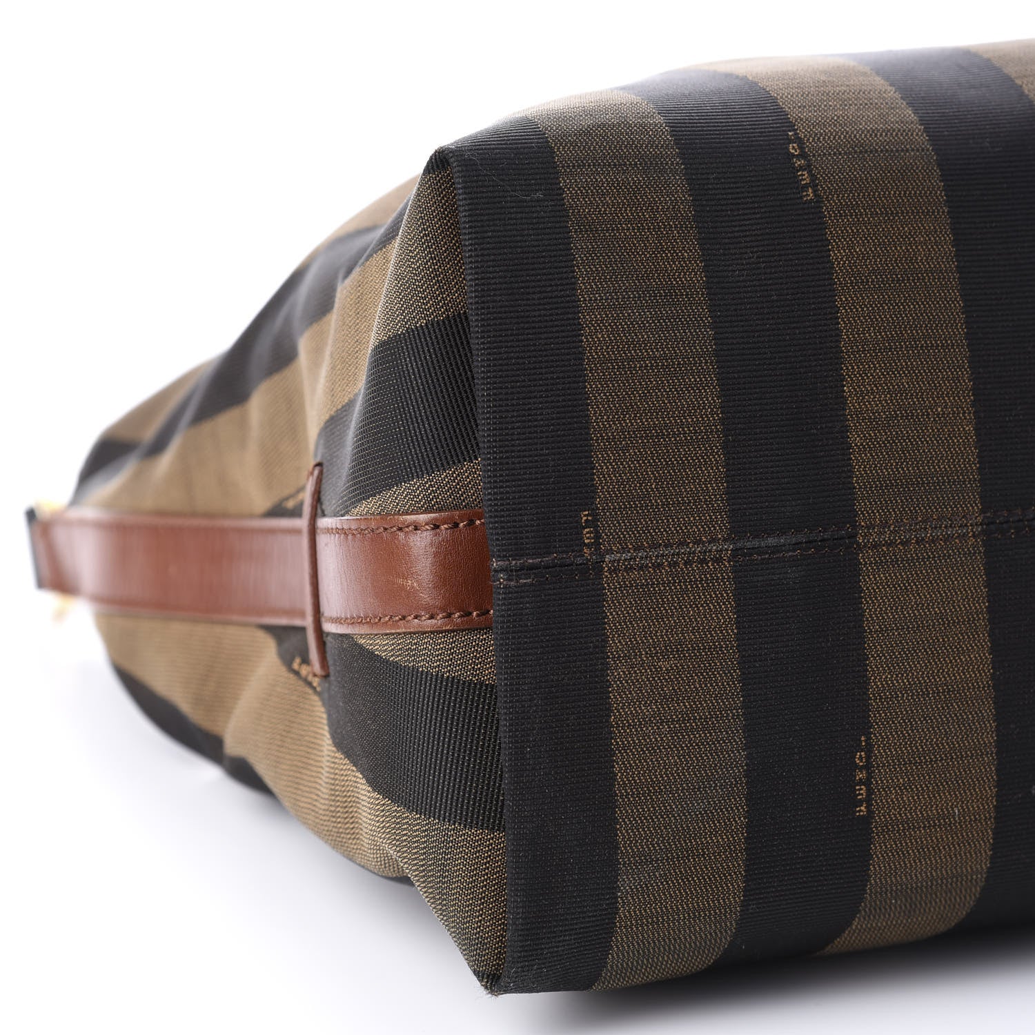 Fendi Pequin Cuoio Vegetale Large Hobo Tobacco Black Cuoio 6 of 15