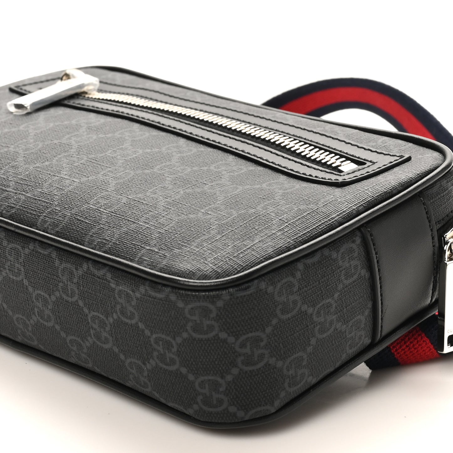 Soft GG Supreme Monogram Web Belt Bag Black Grey