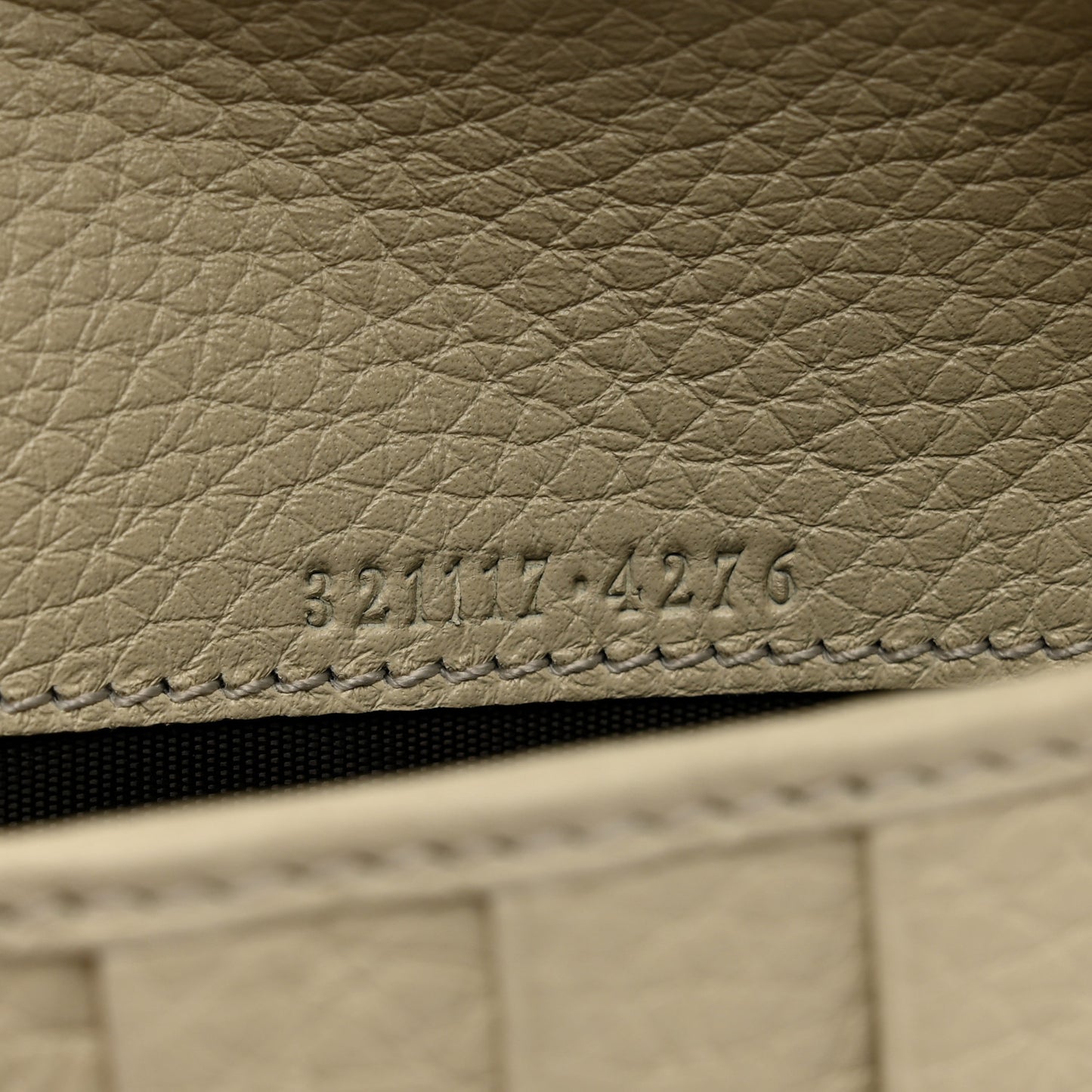 Grained Calfskin Zip Around Travel Wallet Mystic White