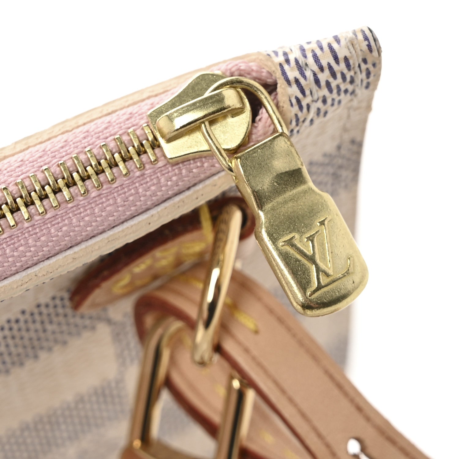 Louis Vuitton Damier Azur Neverfull MM GM Pochette Rose Ballerine 7 of 8