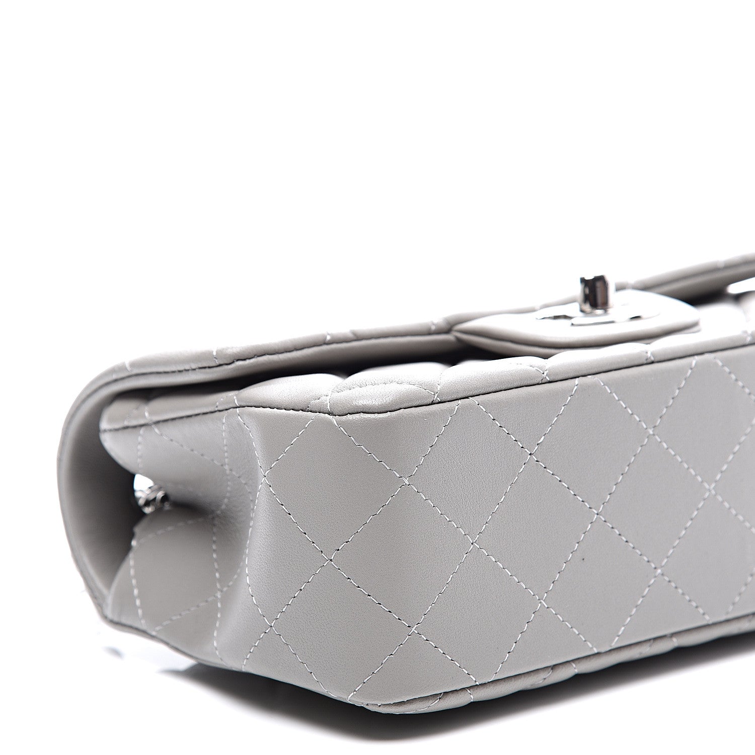 Chanel Lambskin Quilted Mini Rectangular Flap Grey 7 of 10