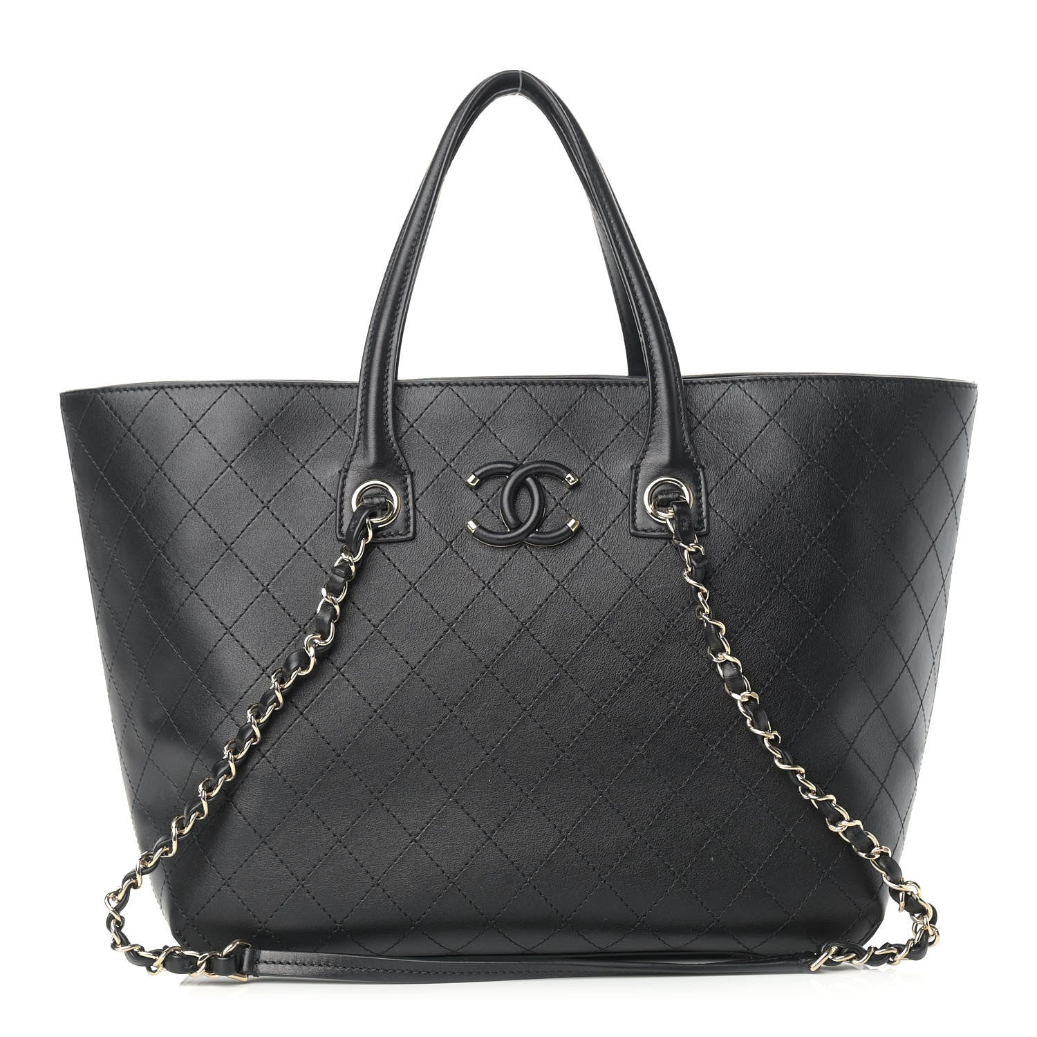 Chanel Calfskin Stitched Shopping Tote Black 1 of 18