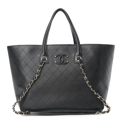 Chanel Calfskin Stitched Shopping Tote Black 1 of 18