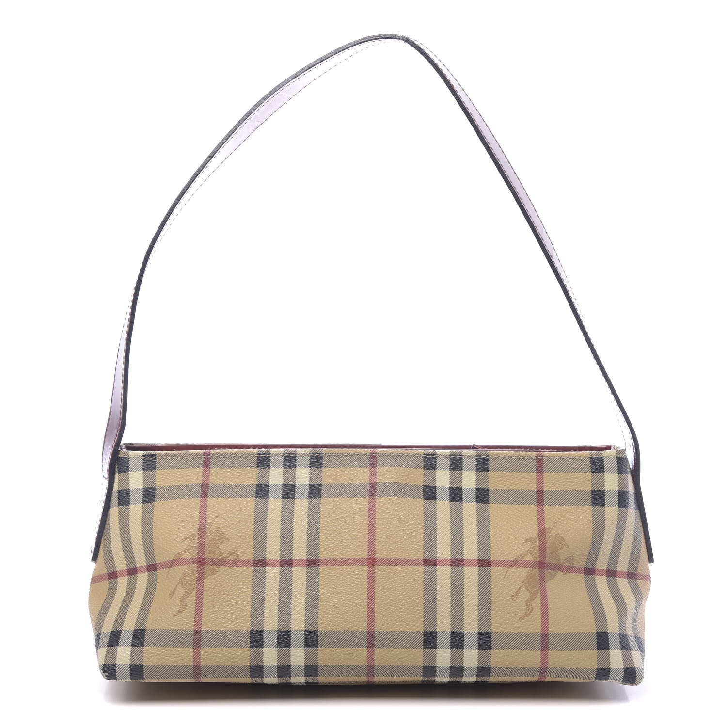 Burberry Haymarket Check Shoulder Bag Military Red 1 of 13