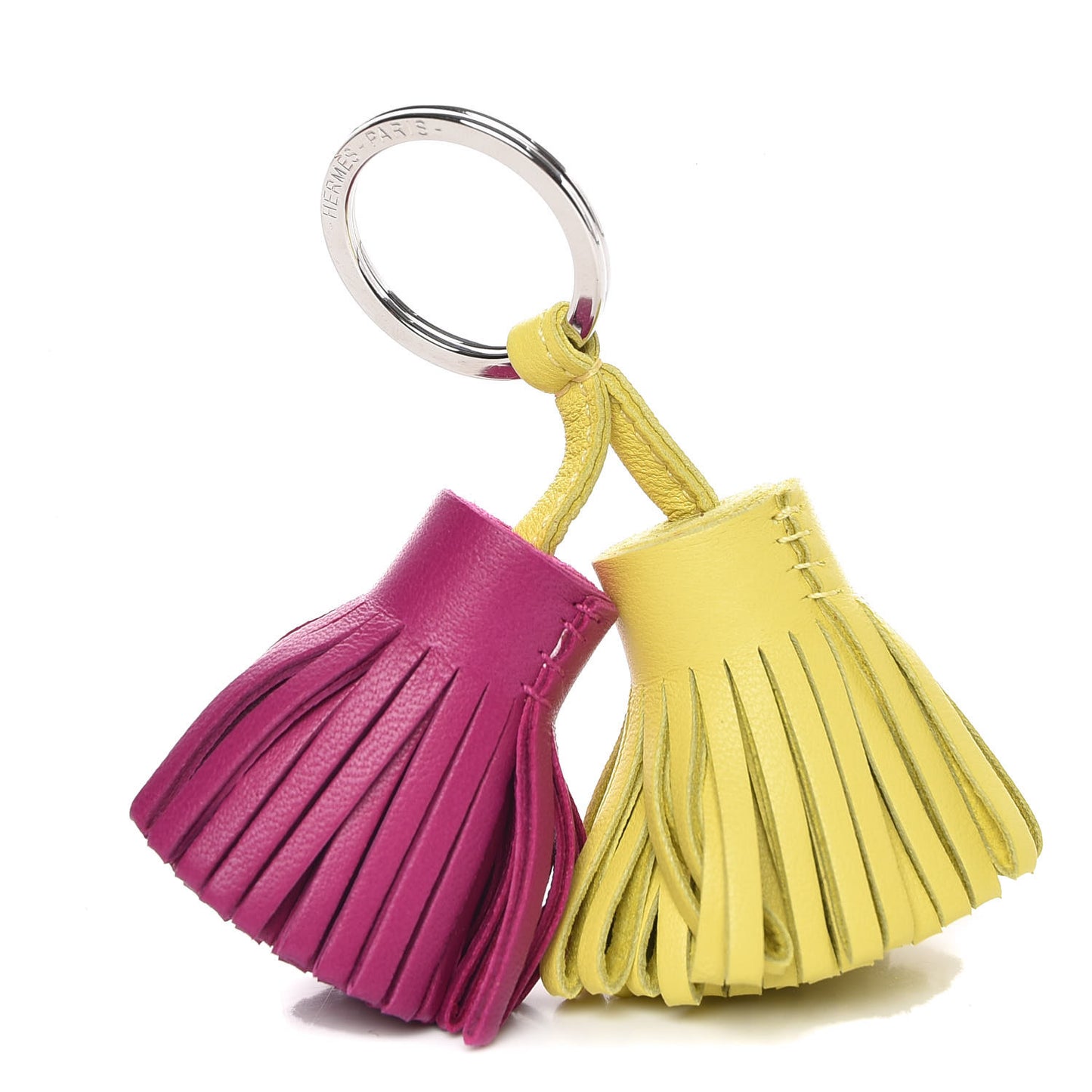Lambskin Carmen Uno-Dos Key Holder Lime Rose Pourpre