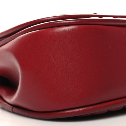 Chanel Lambskin Reverse Chevron Quilted Mini Round Top Handle Flap Red 9 of 13