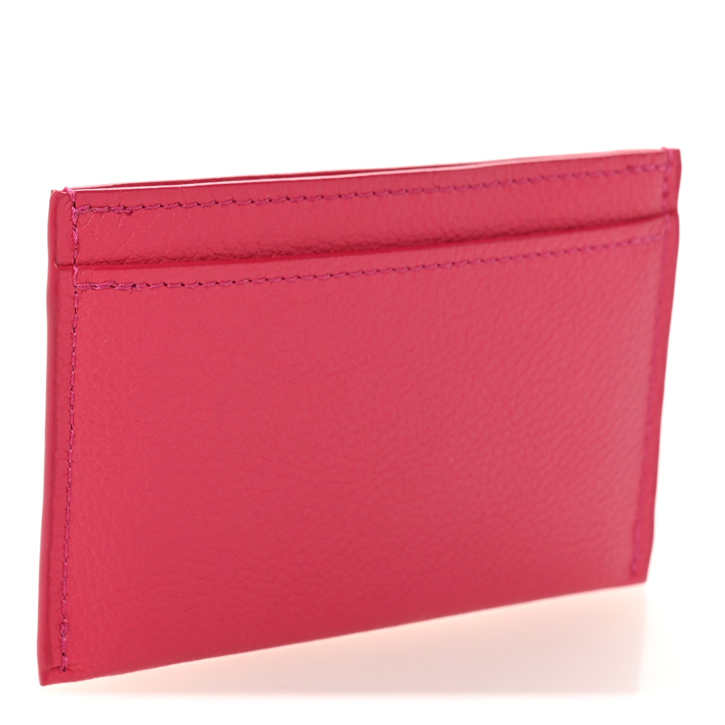 Calfskin Lockme Card Holder Hot Pink