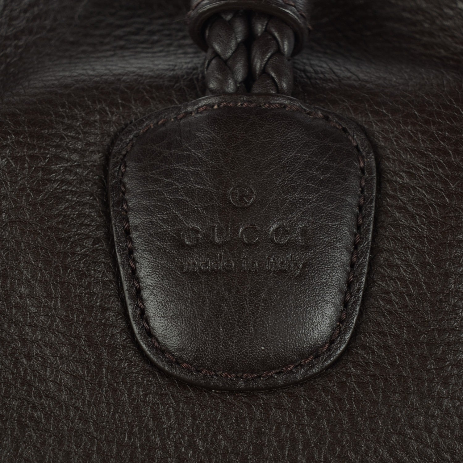 Gucci Deerskin Large Hip Bamboo Hobo Dark Cocoa 6 of 8