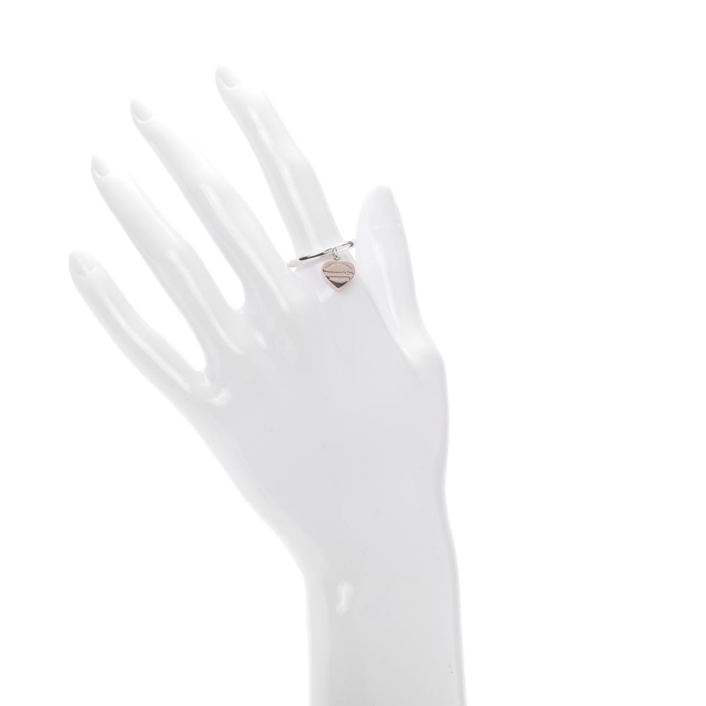 Sterling Silver Rubedo Return to Tiffany Heart Charm Ring 54 7