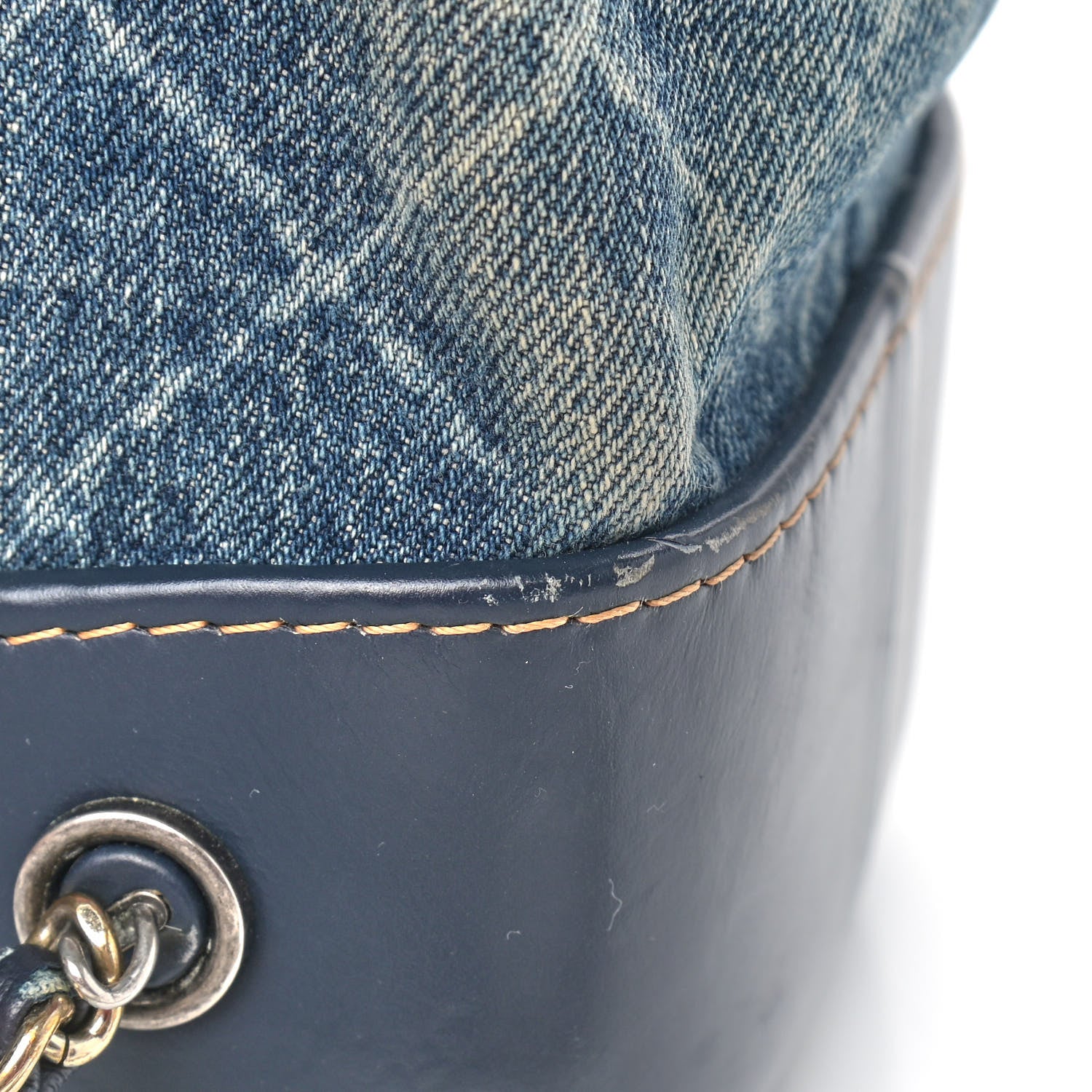 Chanel Denim Quilted Gabrielle Backpack Blue 12 of 12