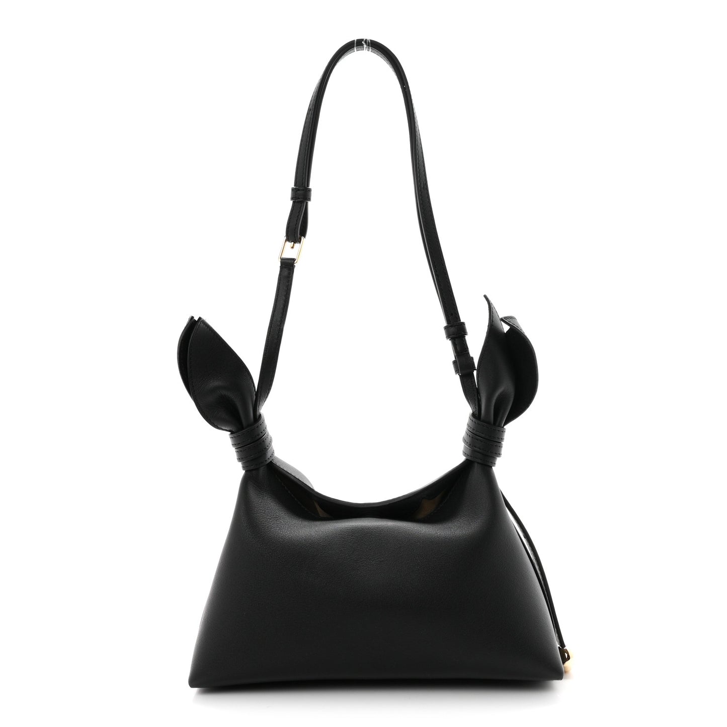 Smooth Calfskin Mini Scarf Shoulder Bag Black