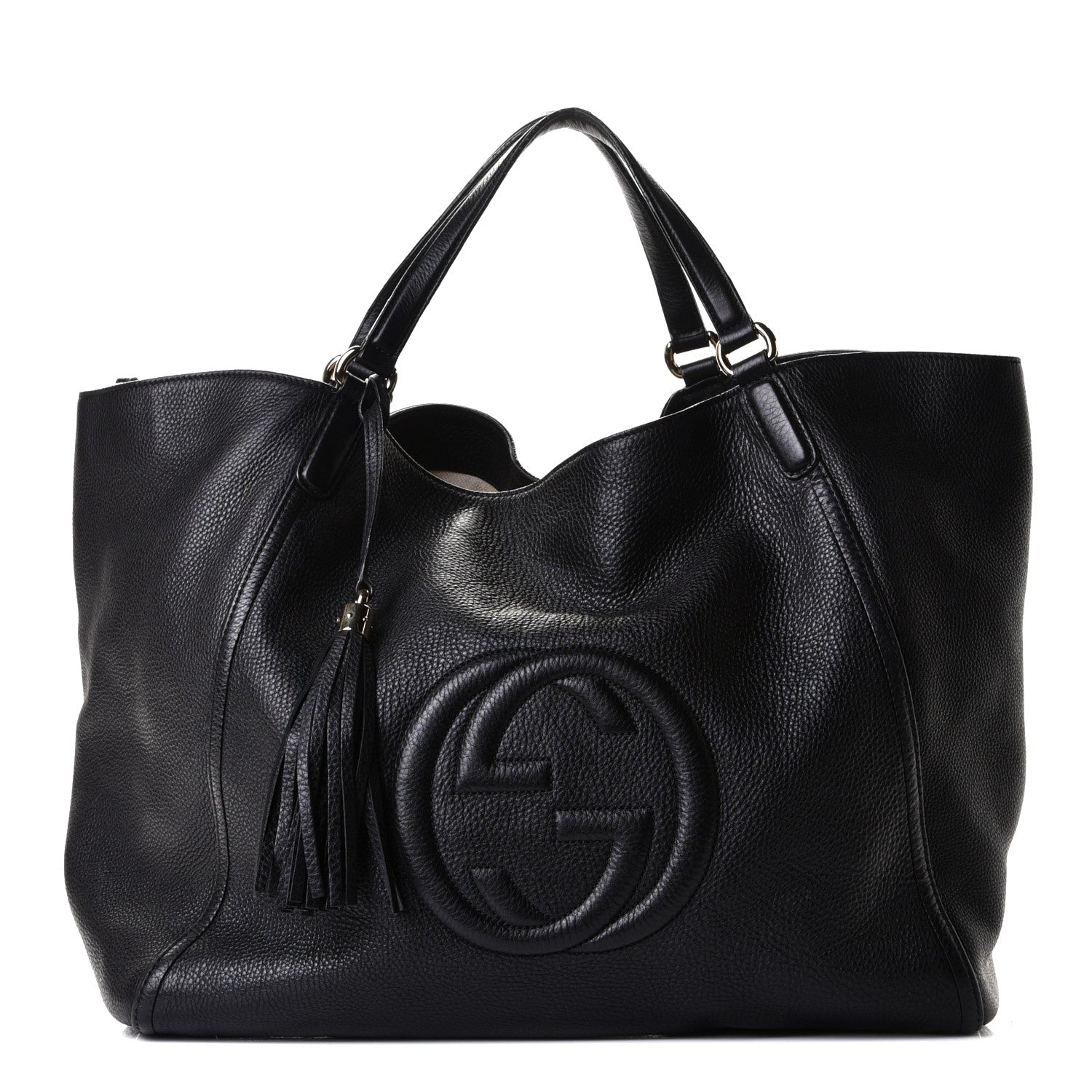 Gucci Pebbled Calfskin Large Soho Shoulder Bag Black 1 of 8