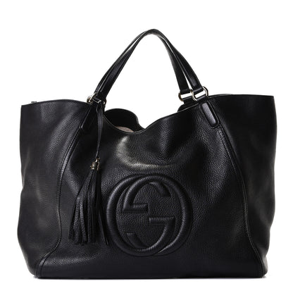 Gucci Pebbled Calfskin Large Soho Shoulder Bag Black 1 of 8