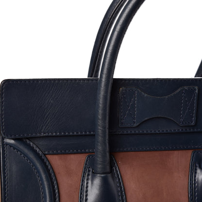 Celine Nubuck Smooth Calfskin Mini Tri-Color Luggage Marron 20 of 30