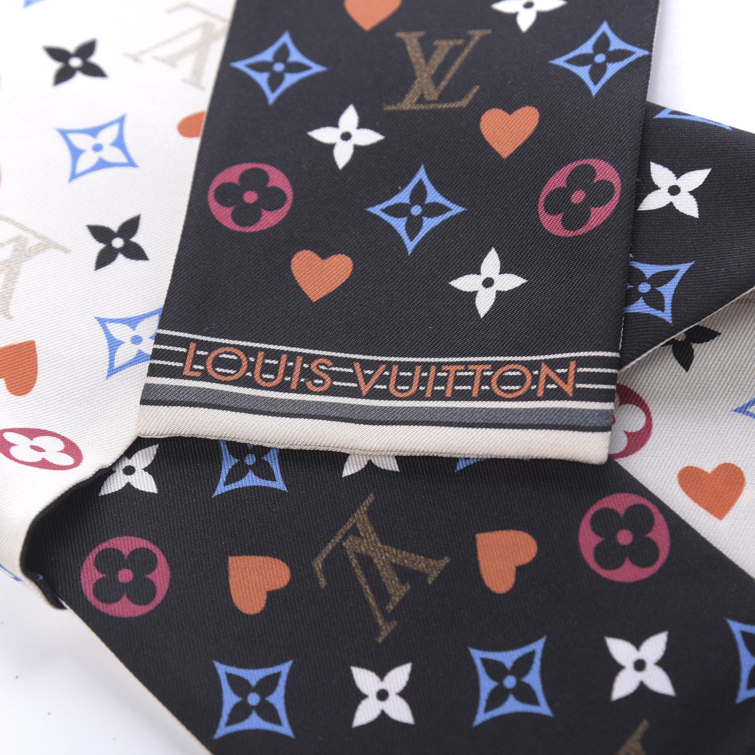 Louis Vuitton Silk Game On Bandeau Black White 2 of 3