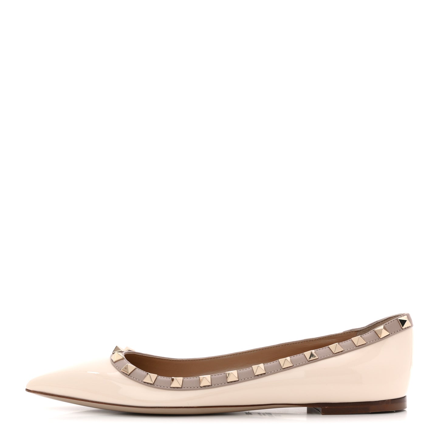 Patent Rockstud Ballerina Flats 38.5 Ivory Poudre