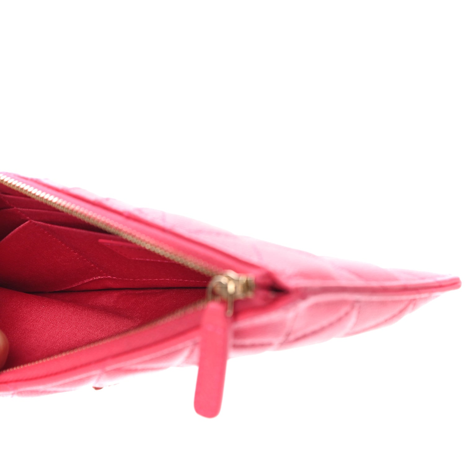 Chanel Caviar Quilted French New Wave Flat Wallet Pouch Pink 5 of 11