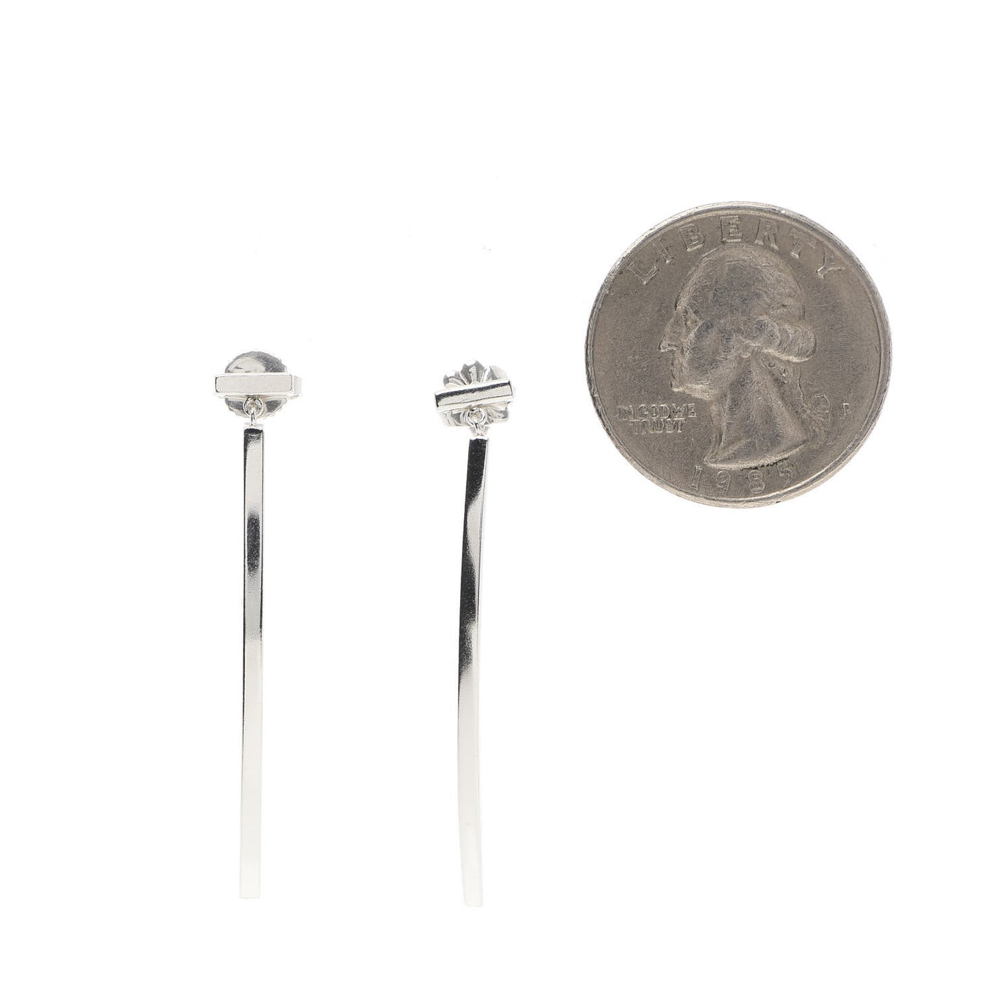 Sterling Silver T Wire Bar Earrings