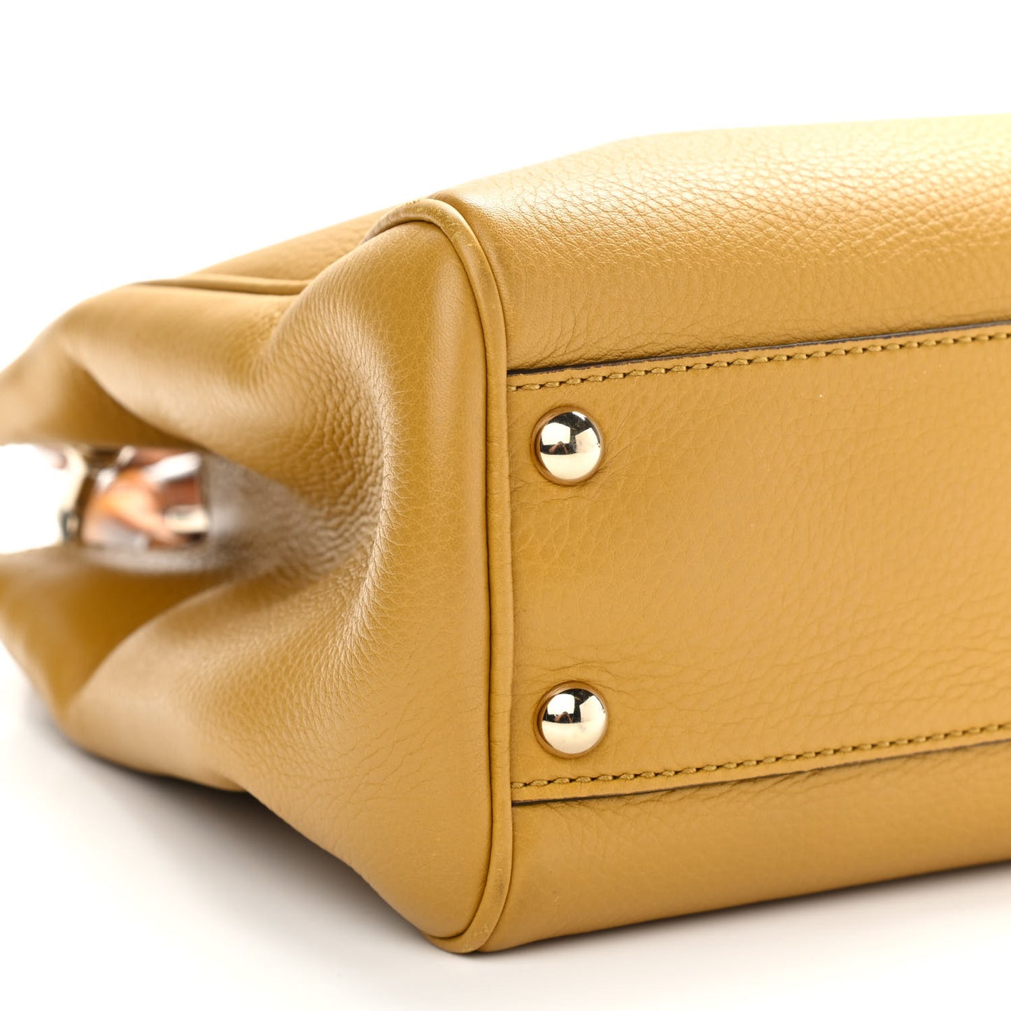 Calfskin Small Bamboo Shopper Tote Yellow