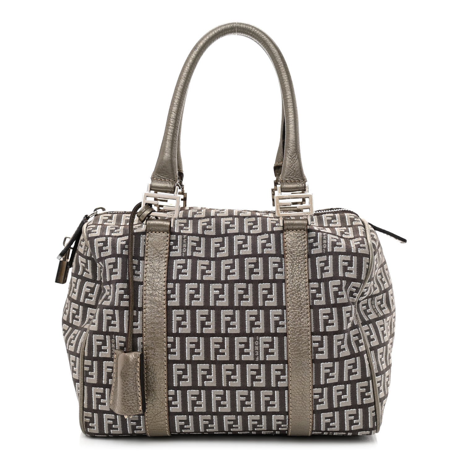 Fendi Zucchino Vachetta Forever Boston Caffe Argilla Canna di Fucile 1 of 15