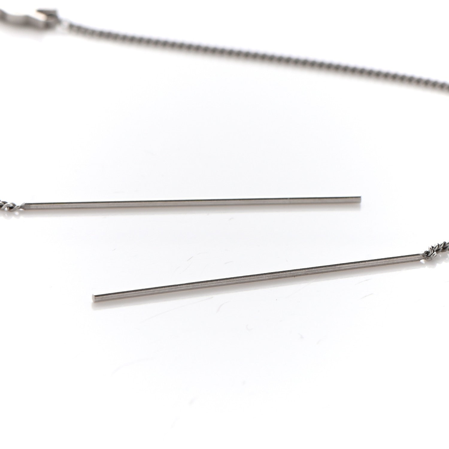 Saint Laurent Monogram Drop Earrings Silver 3 of 3