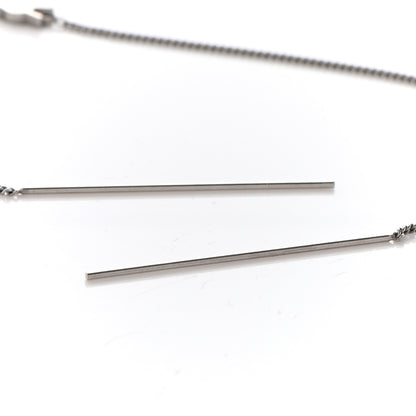 Saint Laurent Monogram Drop Earrings Silver 3 of 3