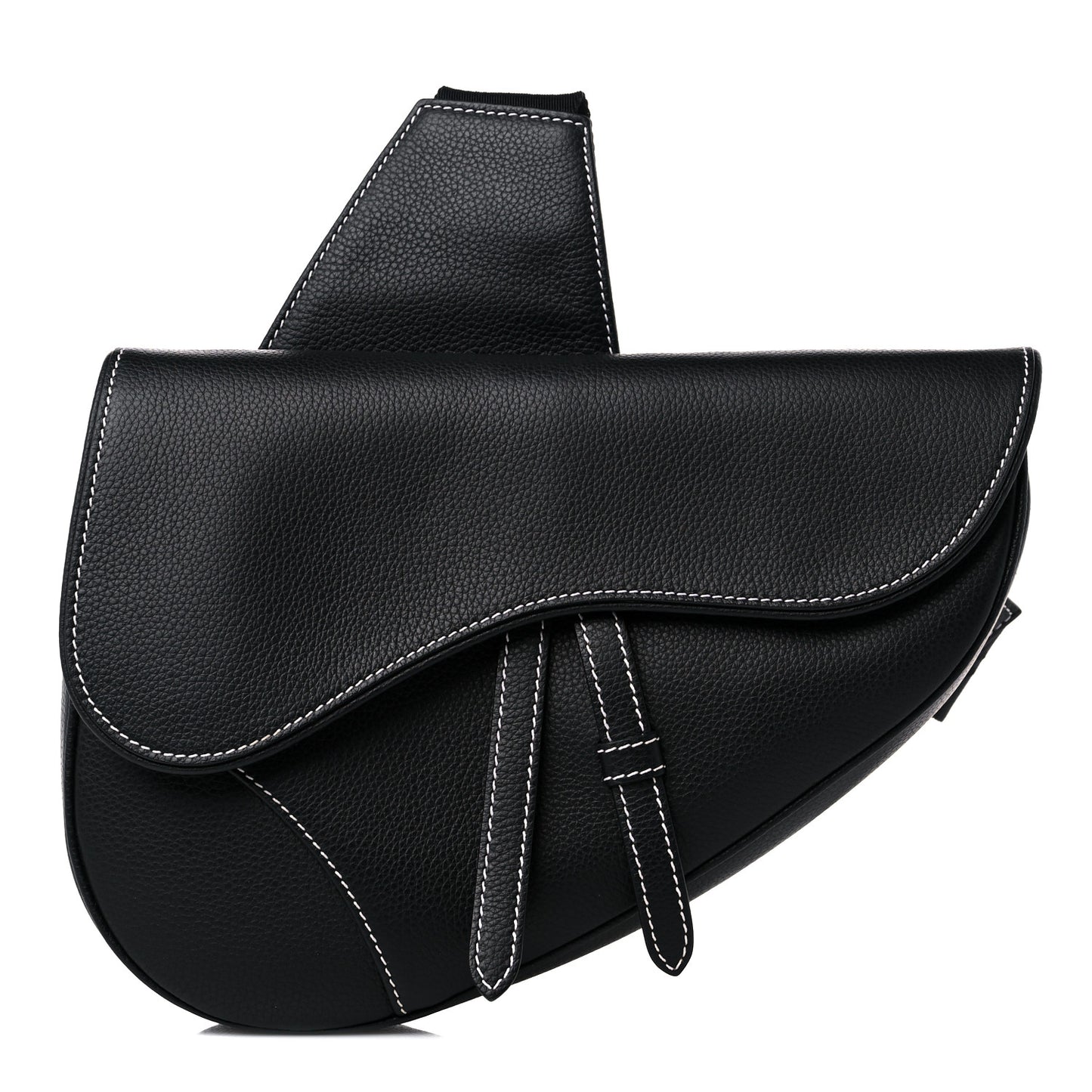 Grained Calfskin Kim Jones Saddle Bag Black