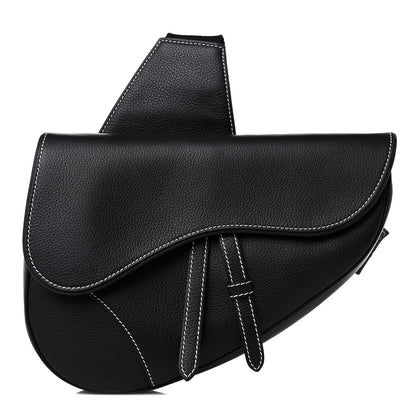 Christian Dior Grained Calfskin Kim Jones Saddle Bag Black 1 of 12