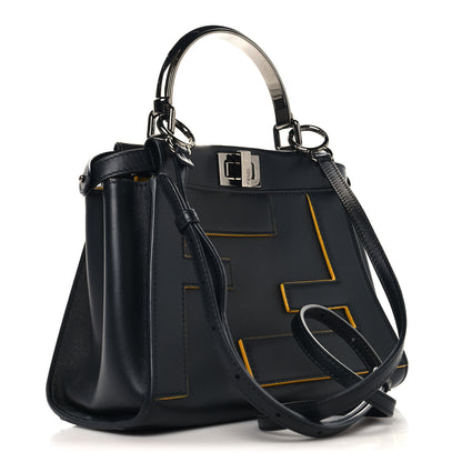 Fendi Nappa FF Mini Peekaboo Iconic Satchel Black Sunflower 3 of 11