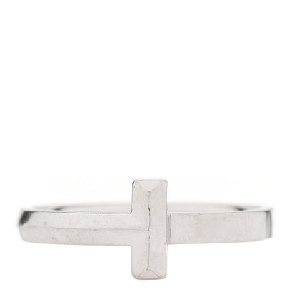 Tiffany 18K White Gold 2.5mm T T1 Ring 49 5 1 of 4