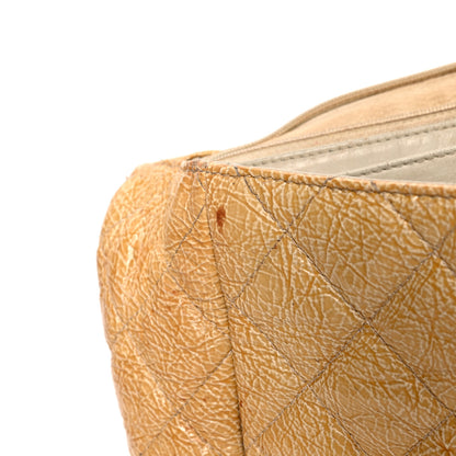 Chanel Crinkled Patent Quilted Jumbo Single Flap Light Beige 20 of 23