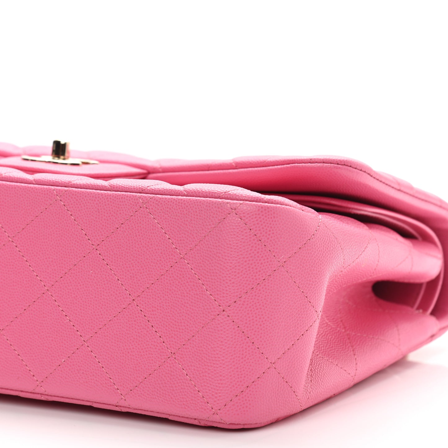 Caviar Quilted Jumbo Double Flap Pink