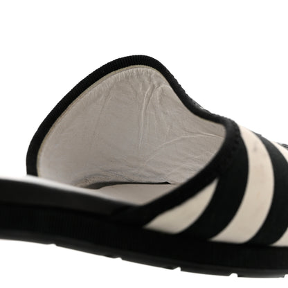 Chanel Striped CC Mules 41 Black White 11 of 12