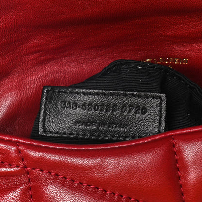 Saint Laurent Lambskin Quilted Toy Loulou Puffer Monogram Chain Satchel Red 8 of 17