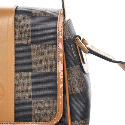 Fendi Coated Canvas Checkered Crossbody Bag Tobacco Tan 7 of 14