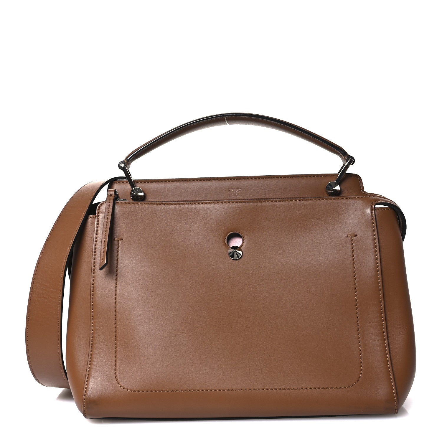 Fendi Vitello Baltico Dolce DotCom Satchel Corteccia Bubblegum 8 of 10