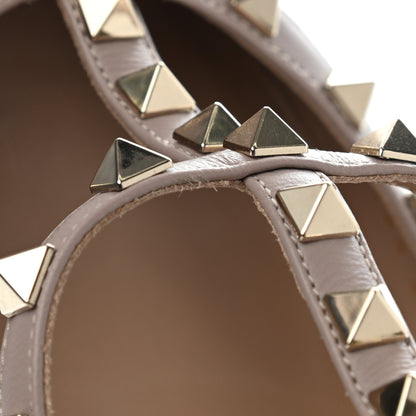 Valentino Garavani Calfskin Nappa Rockstud Ankle Strap 100mm Pumps 39 Poudre 9 of 9