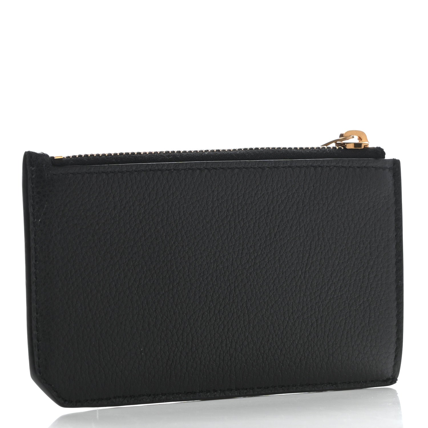 Saint Laurent Grained Calfskin Monogram 5 Fragments Zip Pouch Card Holder Black 3 of 7