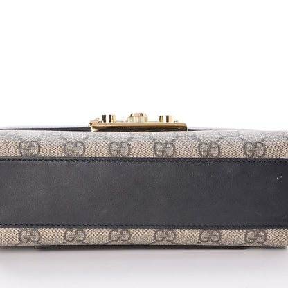 Gucci GG Supreme Monogram Calfskin Small Padlock Shoulder Bag Beige Black Cuir 11 of 11