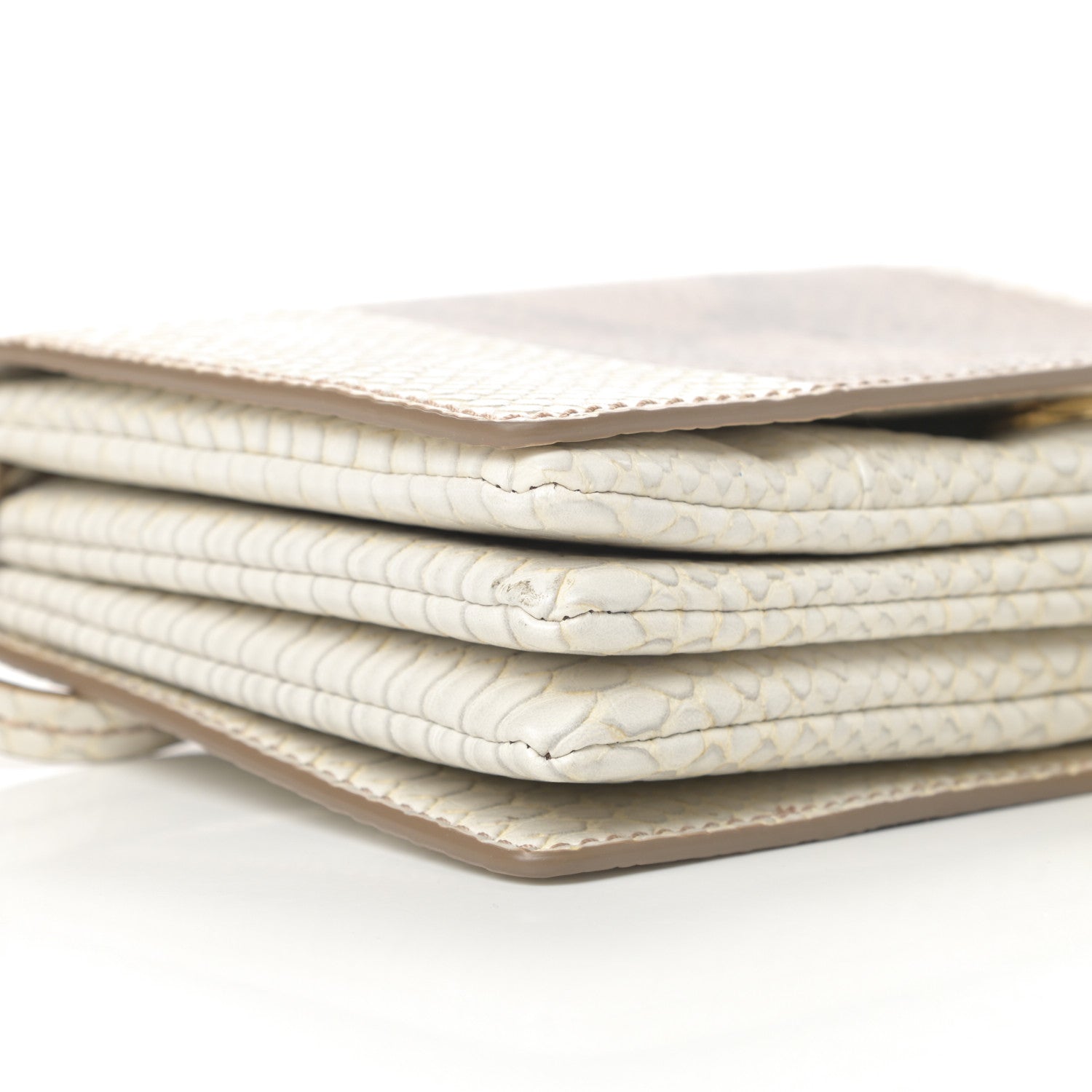 Stella McCartney Alter Snake Embossed Small Flo Shoulder Bag Ivory 8 of 10