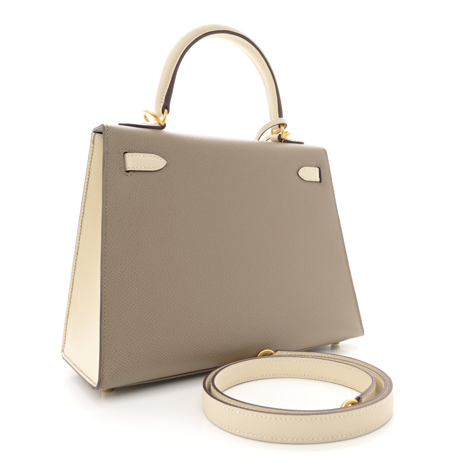 Hermes Epsom Bi-Color Horseshoe Kelly Sellier 25 Gris Asphalte Craie 2 of 10