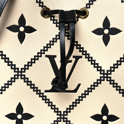 Louis Vuitton Empreinte Monogram Giant Broderies Neonoe MM Cream Black 7 of 9